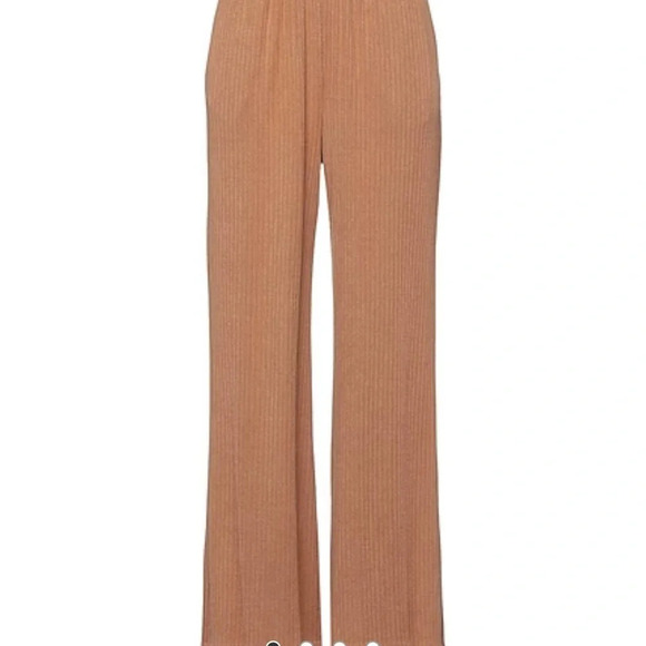 Merci…Ribbed Flare Pant Black Size L Pull on Viscose Comfy Cozy Bootcut NWT - Picture 2 of 5